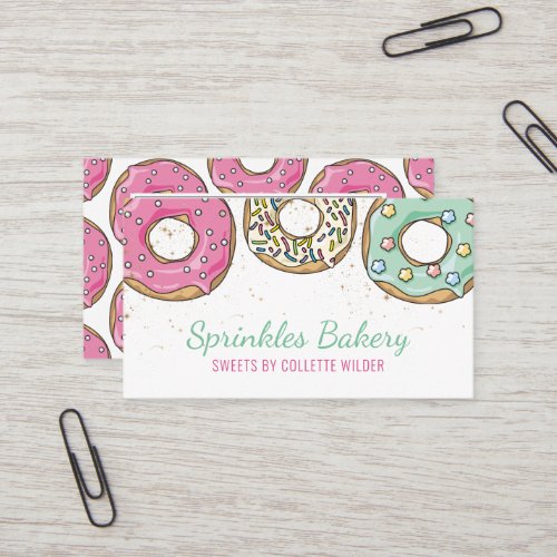 Bakery Pastry Chef Catering Sprinkle Donuts Business Card