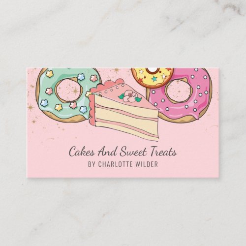 Bakery Pastry Chef Colorful Desserts Pink Business Card