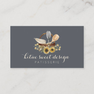 Bakery Pastry chef Cooking Dark blue gray Business Card