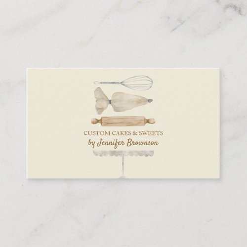 Bakery Pastry Chef Creative Cake light yellow Business Card