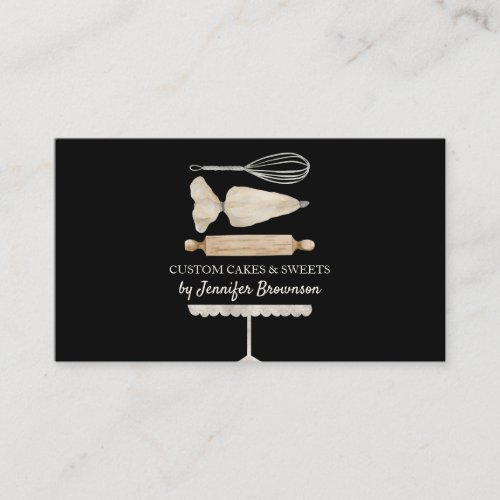 Bakery Pastry Chef Creative Cake Makers Watercolor Business Card