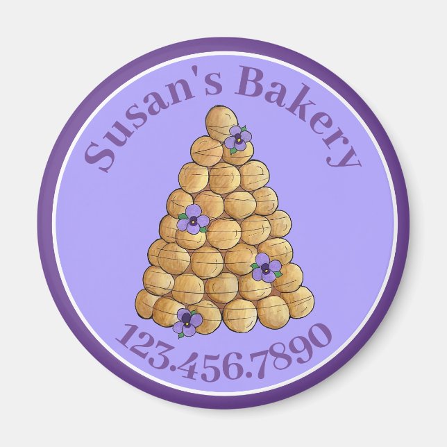 Bakery Pastry Chef Croquembouche Wedding Cake Food Magnet (Front)