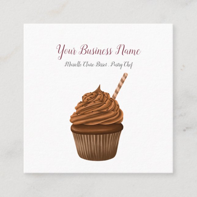 Bakery Pastry Chef Cupcake Maker Square Business C Square Business Card (Front)