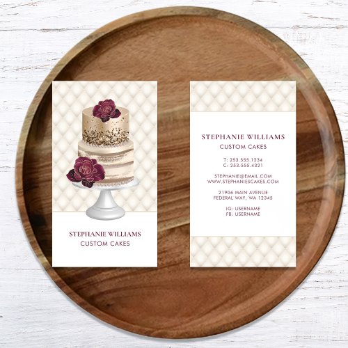 Bakery Pastry Chef Custom Cake Business Card