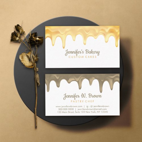 Bakery Pastry Chef Dripping Honey Business Card