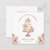 Bakery Pastry Chef Floral Cake Business Card (Front/Back)