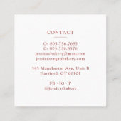 Bakery Pastry Chef Floral Cake Business Card (Back)