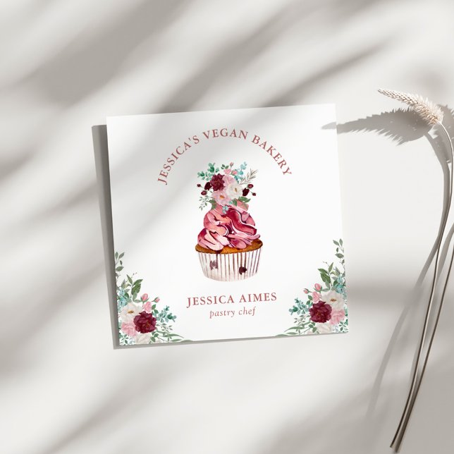 Bakery Pastry Chef Floral Cake Business Card (Creator Uploaded)