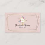 Bakery Pastry Chef Geometric Frame Blush Pink Business Card