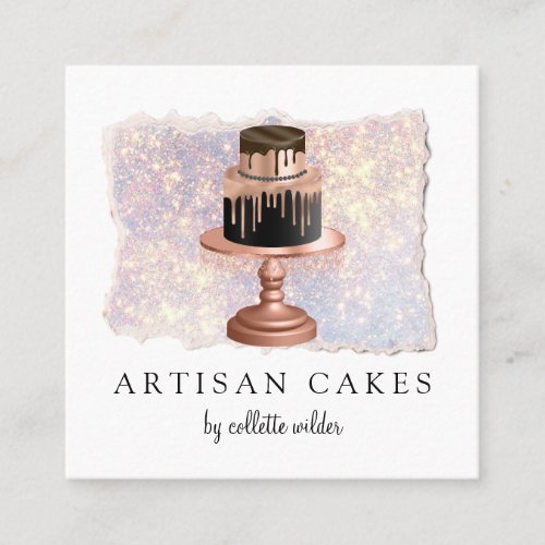Bakery Pastry Chef Glitter Cake Business Card