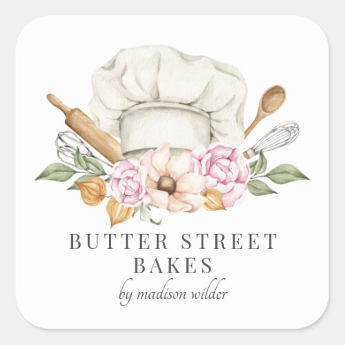 Bakery Pastry Chef Hat Utensils Product Labels