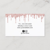 Bakery Pastry Chef Modern Rose Gold Drips #2 Business Card (Back)