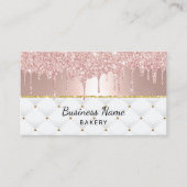 Bakery Pastry Chef Modern Rose Gold Drips #2 Business Card (Front)