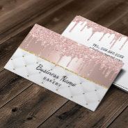 Bakery Pastry Chef Modern Rose Gold Drips #2 Business Card at Zazzle