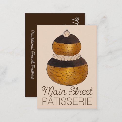 Bakery Pastry Chef Patisserie Religieuse Choux Bun Business Card