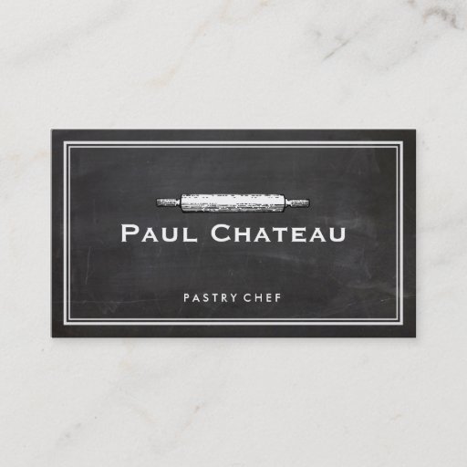 Customizable Bakery Pastry Chef Rolling Pin Baker Logo Business Card