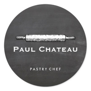 Bakery Pastry Chef Rolling Pin Baker Logo Classic Round Sticker