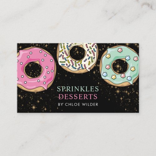 Bakery Pastry Chef Sprinkled Donuts Business Card