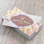 Bakery Pastry Chef Vintage Floral Trendy Marble Business Card
