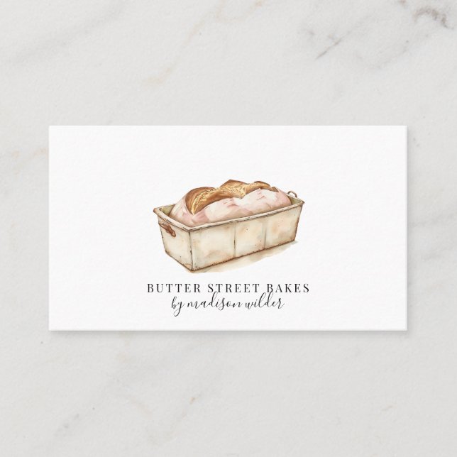Bakery Pastry Chef  Watercolor Baker Business Card (Front)