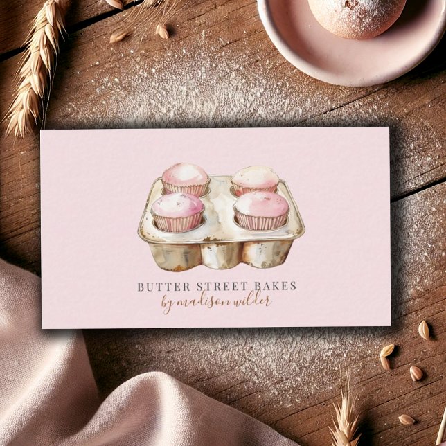 Bakery Pastry Chef  Watercolor Baker Business Card (Creator Uploaded)