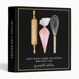 Bakery Pastry Chef Watercolor Baking Utensils 3 Ri Ring Binder