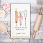 Bakery Pastry Chef Watercolor Baking Utensils Business Card at Zazzle