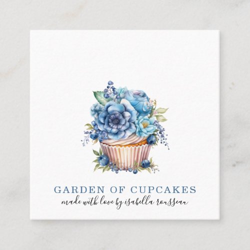Bakery Pastry Chef Watercolor Cupcake Baker Square Business Card