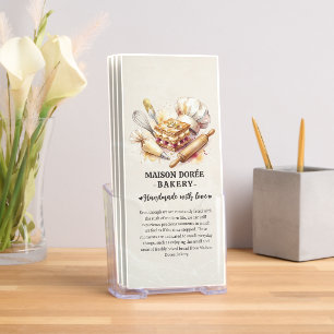 Bakery Pastry Chef Watercolor Gold Baking Catering Brochure