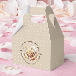 Bakery Pastry Chef Watercolor Gold Baking Catering Favor Boxes