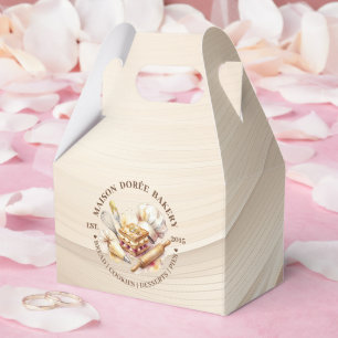 Bakery Pastry Chef Watercolor Gold Baking Catering Favor Boxes