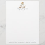 Bakery Pastry Chef  Watercolor Letterhead<br><div class="desc">An modern and whimsical baker, bakery or pastry chef business letterhead, featuring a watercolor painting of bakers tools and ingredients. Personalize your name in a modern script signature type. Add your contact information and social media information to the back of the card. A trending illustrative style artisan business card for...</div>