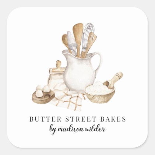 Bakery Pastry Chef  Watercolor Product Labels