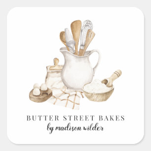 Bakery Pastry Chef Watercolor Product Labels