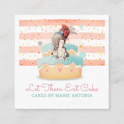 Bakery Pastry Chef Whimsical Watercolor Square Business Card
