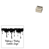 Frosting Drip Bakery Pink Ink Pad Rubber Stamp, Zazzle in 2023