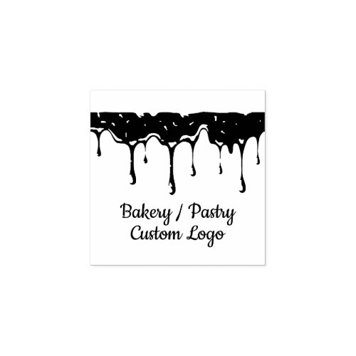 Bakery Pastry Dripping Cake Cream Rubber Stamp