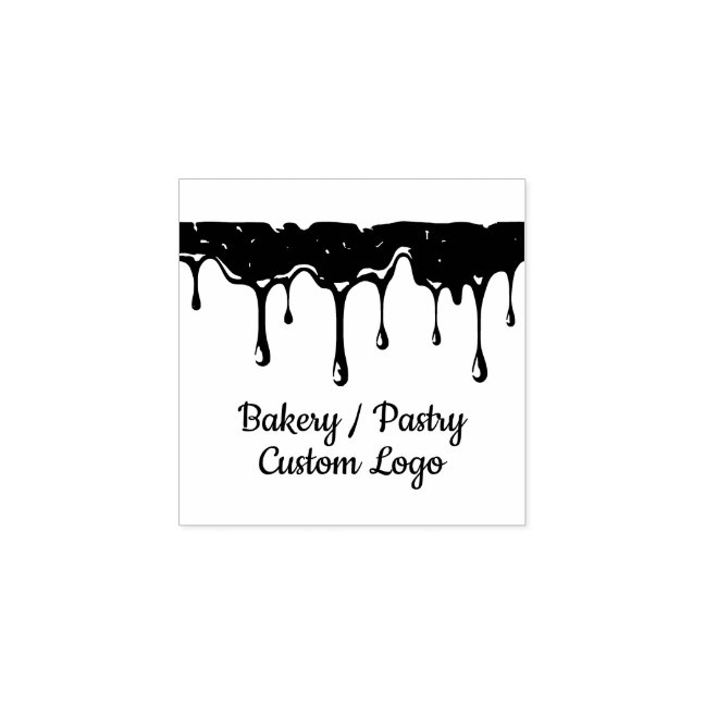 Bakery Pastry Dripping Cake Cream Rubber Stamp