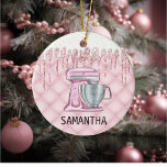 Bakery Pastry Frosting Drips Monogram Cook Ceramic Ornament<br><div class="desc">This design may be personalized in the area provided by changing the photo and/or text. Or it can be customized by choosing the click to customize further option and delete or change the color of the background, add text, change the text color or style, or delete the text for an...</div>