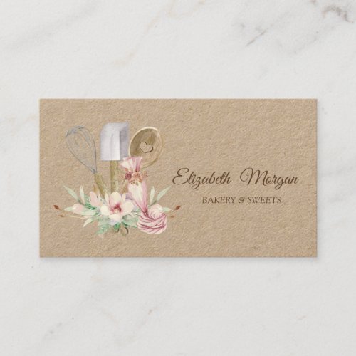 Bakery Pastry Hand Tools Floral Bakery Business Card