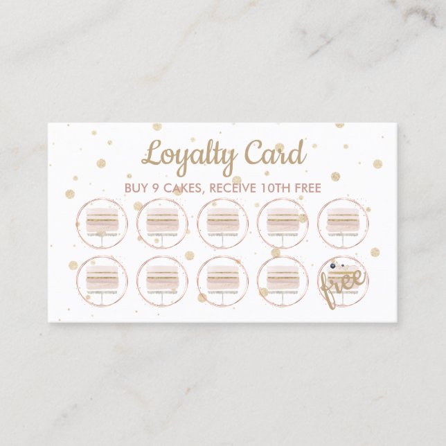 Bakery Pastry Patisserie Loyalty Wedding Cake Business Card (Front)