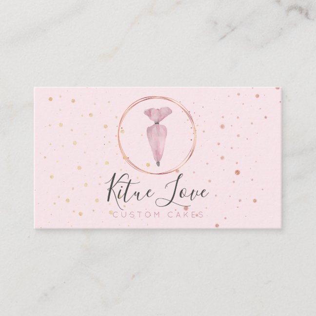 Bakery Pastry Patisserie Watercolor Cake School Business Card