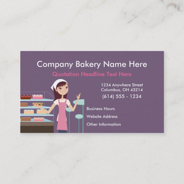 Bakery/Pastry Shop #2 Design 2 Business Cards (Front)