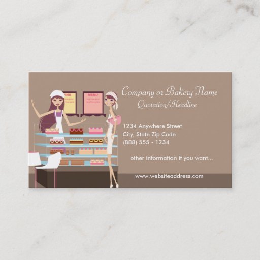 Customizable Bakery/Pastry Shop 3 Business Card