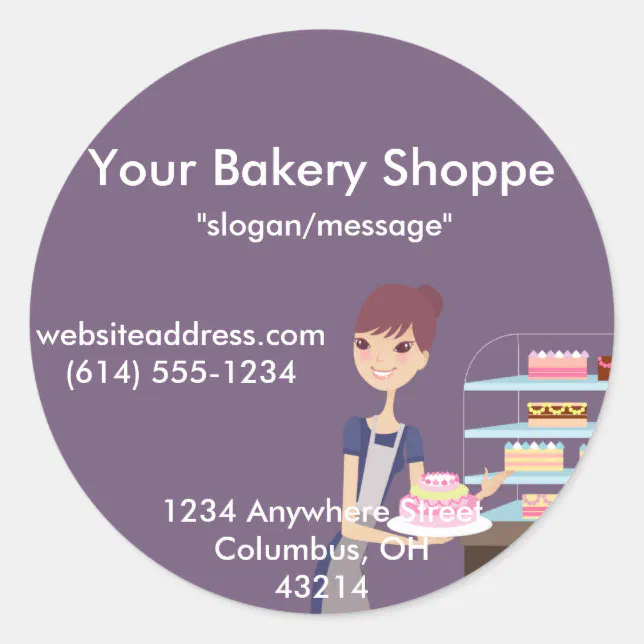 Bakery/Pastry Shop 4 Design Classic Round Sticker | Zazzle