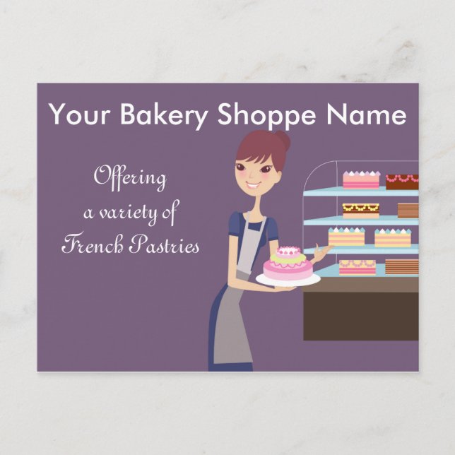 Bakery/Pastry Shop 4 Design Postcard (Front)