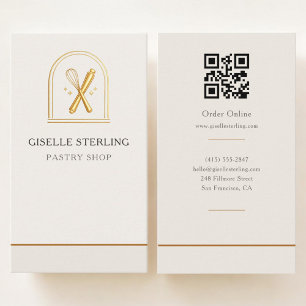 Bakery Pastry Shop QR Code Business Card