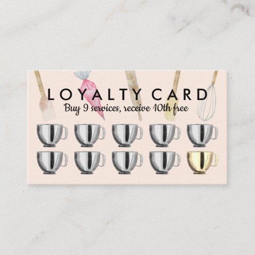 Bakery pastry tools Loyalty Punch Business Card