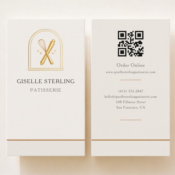 Bakery Patisserie QR Code Business Card