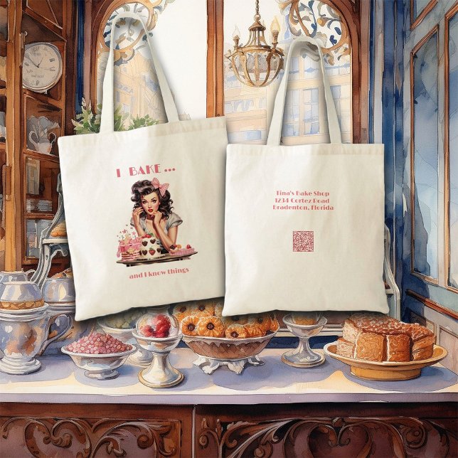 Bakery Pin-Up Girl Cakes and Pastries Tote Bag (Creator Uploaded)